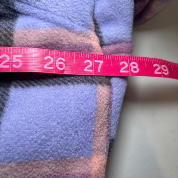 Sage Collection Purple Plaid Fleece Faux Fur Sherpa Shirt Jacket XXL Long Sleeve - Picture 11 of 12